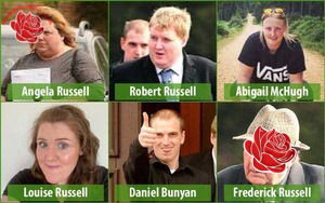 Frederick, Angela, Robert, Louise and Kirsty  Russell plus Abigail McHugh – profile image